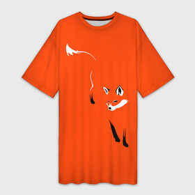 Платье-футболка 3D с принтом Лисица в Тюмени,  |  | зверь | лис | лиса | лисица | лисонька | рыжая | хищник