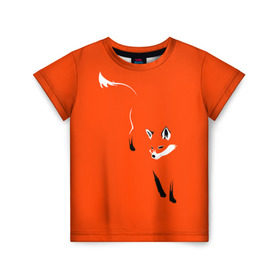 Детская футболка 3D с принтом Лисица в Тюмени, 100% гипоаллергенный полиэфир | прямой крой, круглый вырез горловины, длина до линии бедер, чуть спущенное плечо, ткань немного тянется | Тематика изображения на принте: зверь | лис | лиса | лисица | лисонька | рыжая | хищник