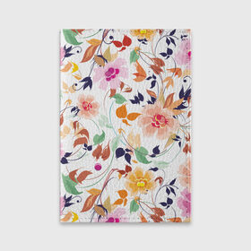 Обложка для паспорта матовая кожа с принтом Flowers в Тюмени, натуральная матовая кожа | размер 19,3 х 13,7 см; прозрачные пластиковые крепления | flowers | цветочки | цветы