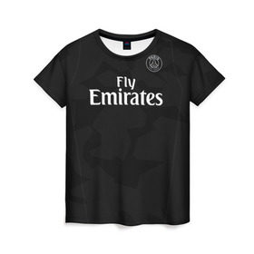 Женская футболка 3D с принтом Neymar PSG в Тюмени, 100% полиэфир ( синтетическое хлопкоподобное полотно) | прямой крой, круглый вырез горловины, длина до линии бедер | alternative. champions | france | league | neymar | psg | альтернативная | выездная | лига | неймар | псж | франция | чемпионов