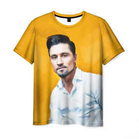 Мужская футболка 3D с принтом Билан в Тюмени, 100% полиэфир | прямой крой, круглый вырез горловины, длина до линии бедер | Тематика изображения на принте: дима билан | певец | поп музыка
