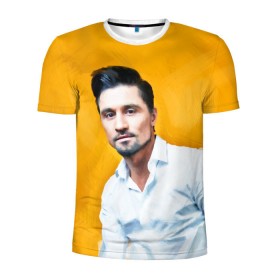 Мужская футболка 3D спортивная с принтом Билан в Тюмени, 100% полиэстер с улучшенными характеристиками | приталенный силуэт, круглая горловина, широкие плечи, сужается к линии бедра | дима билан | певец | поп музыка