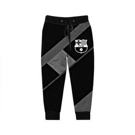 Детские брюки 3D с принтом FC Barcelona gray collection в Тюмени, 100% полиэстер | манжеты по низу, эластичный пояс регулируется шнурком, по бокам два кармана без застежек, внутренняя часть кармана из мелкой сетки | fc barcelona | мяч | спорт | футбол | чеппионат