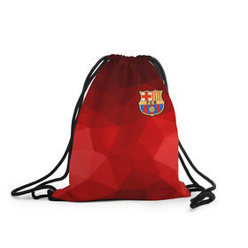 Рюкзак-мешок 3D с принтом FC Barcelona red polygon 2018 в Тюмени, 100% полиэстер | плотность ткани — 200 г/м2, размер — 35 х 45 см; лямки — толстые шнурки, застежка на шнуровке, без карманов и подкладки | fc barcelona | мяч | спорт | футбол | чеппионат