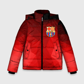 Зимняя куртка для мальчиков 3D с принтом FC Barcelona red polygon 2018 в Тюмени, ткань верха — 100% полиэстер; подклад — 100% полиэстер, утеплитель — 100% полиэстер | длина ниже бедра, удлиненная спинка, воротник стойка и отстегивающийся капюшон. Есть боковые карманы с листочкой на кнопках, утяжки по низу изделия и внутренний карман на молнии. 

Предусмотрены светоотражающий принт на спинке, радужный светоотражающий элемент на пуллере молнии и на резинке для утяжки | fc barcelona | мяч | спорт | футбол | чеппионат