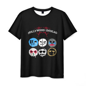 Мужская футболка 3D с принтом Hollywood Undead маски в Тюмени, 100% полиэфир | прямой крой, круглый вырез горловины, длина до линии бедер | charlie scene | danny | funny man | hollywood | j dog | johnny 3 tears | undead | альтернативный | андед | голивуд | голливудская | группа | кранккор | метал | нежить | ню | реп | рок | рэп | рэпкор