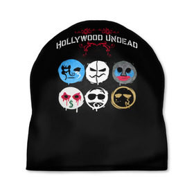 Шапка 3D с принтом Hollywood Undead маски в Тюмени, 100% полиэстер | универсальный размер, печать по всей поверхности изделия | charlie scene | danny | funny man | hollywood | j dog | johnny 3 tears | undead | альтернативный | андед | голивуд | голливудская | группа | кранккор | метал | нежить | ню | реп | рок | рэп | рэпкор