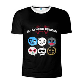 Мужская футболка 3D спортивная с принтом Hollywood Undead маски в Тюмени, 100% полиэстер с улучшенными характеристиками | приталенный силуэт, круглая горловина, широкие плечи, сужается к линии бедра | charlie scene | danny | funny man | hollywood | j dog | johnny 3 tears | undead | альтернативный | андед | голивуд | голливудская | группа | кранккор | метал | нежить | ню | реп | рок | рэп | рэпкор