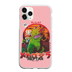 Чехол для iPhone 11 Pro матовый с принтом Годзилла в Тюмени, Силикон |  | lizard | raptor | reptar | t rex  dino | годзила | годзилла | динозавр | иероглифы | монстр | япония | ящер