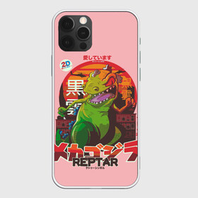 Чехол для iPhone 12 Pro Max с принтом Годзилла в Тюмени, Силикон |  | lizard | raptor | reptar | t rex  dino | годзила | годзилла | динозавр | иероглифы | монстр | япония | ящер