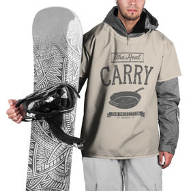 Накидка на куртку 3D с принтом The Real Carry - Pan Protectio в Тюмени, 100% полиэстер |  | battlegrounds | playerunknowns | pubg | пубг | сковородка