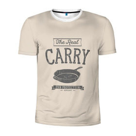 Мужская футболка 3D спортивная с принтом The Real Carry - Pan Protectio в Тюмени, 100% полиэстер с улучшенными характеристиками | приталенный силуэт, круглая горловина, широкие плечи, сужается к линии бедра | battlegrounds | playerunknowns | pubg | пубг | сковородка