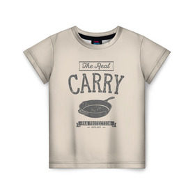 Детская футболка 3D с принтом The Real Carry - Pan Protectio в Тюмени, 100% гипоаллергенный полиэфир | прямой крой, круглый вырез горловины, длина до линии бедер, чуть спущенное плечо, ткань немного тянется | battlegrounds | playerunknowns | pubg | пубг | сковородка