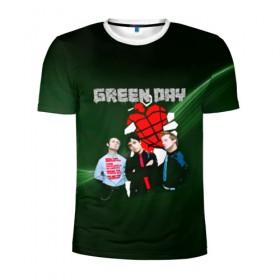 Мужская футболка 3D спортивная с принтом Группа Green Day в Тюмени, 100% полиэстер с улучшенными характеристиками | приталенный силуэт, круглая горловина, широкие плечи, сужается к линии бедра | american idiot | green day | альтернативный | билли джо армстронг | грин дей | группа | зелёный день | майк дёрнт | музыка | надпись | панк | поп | поппанк | рок | тре кул