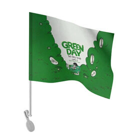 Флаг для автомобиля с принтом Монстр Green Day в Тюмени, 100% полиэстер | Размер: 30*21 см | american idiot | green day | альтернативный | билли джо армстронг | грин дей | группа | зелёный день | майк дёрнт | музыка | надпись | панк | поп | поппанк | рок | тре кул