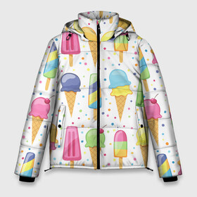 Мужская зимняя куртка 3D с принтом мороженное в Тюмени, верх — 100% полиэстер; подкладка — 100% полиэстер; утеплитель — 100% полиэстер | длина ниже бедра, свободный силуэт Оверсайз. Есть воротник-стойка, отстегивающийся капюшон и ветрозащитная планка. 

Боковые карманы с листочкой на кнопках и внутренний карман на молнии. | dessert | food | ice cream | sweets | десерт | еда | мороженное | сладости
