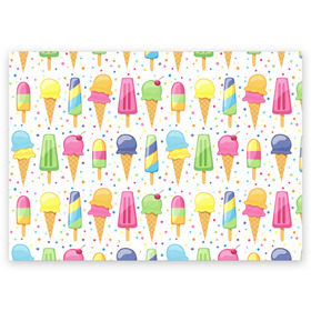 Поздравительная открытка с принтом мороженное в Тюмени, 100% бумага | плотность бумаги 280 г/м2, матовая, на обратной стороне линовка и место для марки
 | dessert | food | ice cream | sweets | десерт | еда | мороженное | сладости