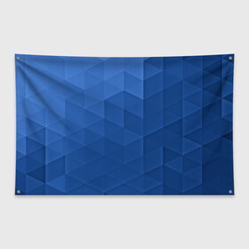 Флаг-баннер с принтом trianse blue в Тюмени, 100% полиэстер | размер 67 х 109 см, плотность ткани — 95 г/м2; по краям флага есть четыре люверса для крепления | abstraction | абстракция | геометрия | грани | полигоны | сочетания | треугольники