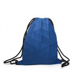 Рюкзак-мешок 3D с принтом trianse blue в Тюмени, 100% полиэстер | плотность ткани — 200 г/м2, размер — 35 х 45 см; лямки — толстые шнурки, застежка на шнуровке, без карманов и подкладки | abstraction | абстракция | геометрия | грани | полигоны | сочетания | треугольники