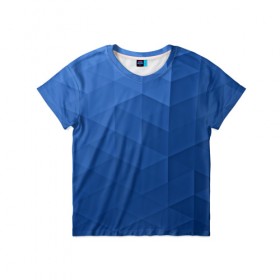 Детская футболка 3D с принтом trianse blue в Тюмени, 100% гипоаллергенный полиэфир | прямой крой, круглый вырез горловины, длина до линии бедер, чуть спущенное плечо, ткань немного тянется | Тематика изображения на принте: abstraction | абстракция | геометрия | грани | полигоны | сочетания | треугольники