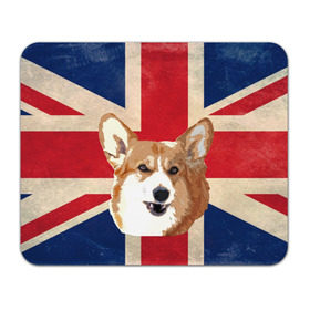 Коврик прямоугольный с принтом Королевский корги в Тюмени, натуральный каучук | размер 230 х 185 мм; запечатка лицевой стороны | англия | великобритания | вельш корги | корги | корги пемброк | королева | пемброк | собака | флаг