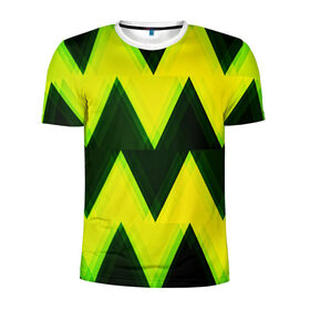 Мужская футболка 3D спортивная с принтом Zigzag в Тюмени, 100% полиэстер с улучшенными характеристиками | приталенный силуэт, круглая горловина, широкие плечи, сужается к линии бедра | pattern | zigzag | абстракция | арт | зигзаг | линии | полосы | узор