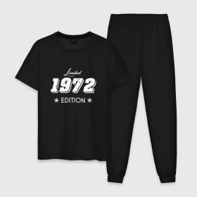 Мужская пижама хлопок с принтом limited edition 1972 в Тюмени, 100% хлопок | брюки и футболка прямого кроя, без карманов, на брюках мягкая резинка на поясе и по низу штанин
 | Тематика изображения на принте: 1972 | день рождения | подарок | праздник