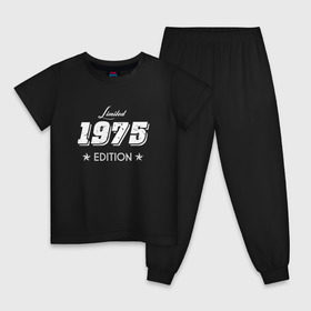 Детская пижама хлопок с принтом limited edition 1975 в Тюмени, 100% хлопок |  брюки и футболка прямого кроя, без карманов, на брюках мягкая резинка на поясе и по низу штанин
 | 1975 | день рождения | подарок | праздник