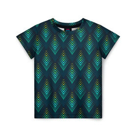 Детская футболка 3D с принтом Абстрактная птица в Тюмени, 100% гипоаллергенный полиэфир | прямой крой, круглый вырез горловины, длина до линии бедер, чуть спущенное плечо, ткань немного тянется | 2021 | abstraction | geometry | hexagon | neon | paints | stripes | texture | triangle | абстракция | брызги | брызги красок | геометрия | краски | линии | мода | модные | неон | неоновый | перья | полосы | птица | соты | текстура | цветные
