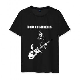 Мужская футболка хлопок с принтом Foo Fighters в Тюмени, 100% хлопок | прямой крой, круглый вырез горловины, длина до линии бедер, слегка спущенное плечо. | ff | foo fighters | альтернативный | группа | дэйв грол | крис шифлетт | метал | музыка | надпись | нэйт мендел | постгранж | пэт смир | рок | тейлор хокинс | фу файтерс | фф | хард | хардрок