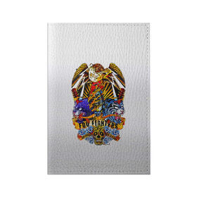 Обложка для паспорта матовая кожа с принтом Foo Fighters, орел и тигры в Тюмени, натуральная матовая кожа | размер 19,3 х 13,7 см; прозрачные пластиковые крепления | 
