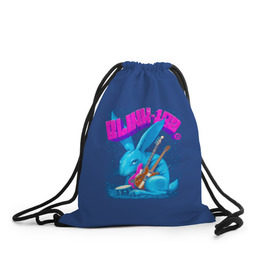Рюкзак-мешок 3D с принтом Заяц Blink-182 в Тюмени, 100% полиэстер | плотность ткани — 200 г/м2, размер — 35 х 45 см; лямки — толстые шнурки, застежка на шнуровке, без карманов и подкладки | Тематика изображения на принте: 