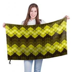 Флаг 3D с принтом Движение волн в Тюмени, 100% полиэстер | плотность ткани — 95 г/м2, размер — 67 х 109 см. Принт наносится с одной стороны | геометрия | квадрат | текстура