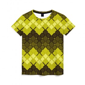 Женская футболка 3D с принтом Движение волн в Тюмени, 100% полиэфир ( синтетическое хлопкоподобное полотно) | прямой крой, круглый вырез горловины, длина до линии бедер | геометрия | квадрат | текстура