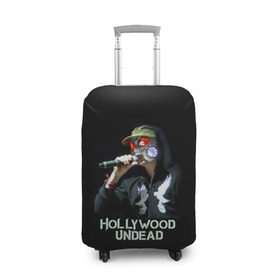 Чехол для чемодана 3D с принтом J-Dog группа Hollywood Undead в Тюмени, 86% полиэфир, 14% спандекс | двустороннее нанесение принта, прорези для ручек и колес | 
