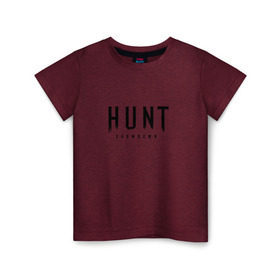 Детская футболка хлопок с принтом Hunt: Showdown Black Logo в Тюмени, 100% хлопок | круглый вырез горловины, полуприлегающий силуэт, длина до линии бедер | crytek | game | hunt | hunt: showdown | hunter | monsters | showdown | игра | крайтек | охота | столкновение