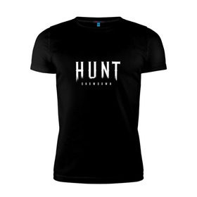 Мужская футболка премиум с принтом Hunt: Showdown White Logo в Тюмени, 92% хлопок, 8% лайкра | приталенный силуэт, круглый вырез ворота, длина до линии бедра, короткий рукав | crytek | game | hunt | hunt: showdown | hunter | monsters | showdown | игра | крайтек | охота | столкновение
