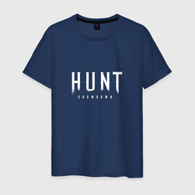 Мужская футболка хлопок с принтом Hunt: Showdown White Logo в Тюмени, 100% хлопок | прямой крой, круглый вырез горловины, длина до линии бедер, слегка спущенное плечо. | Тематика изображения на принте: crytek | game | hunt | hunt: showdown | hunter | monsters | showdown | игра | крайтек | охота | столкновение
