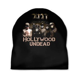 Шапка 3D с принтом Группа Hollywood Undead в Тюмени, 100% полиэстер | универсальный размер, печать по всей поверхности изделия | charlie scene | danny | funny man | hollywood | j dog | johnny 3 tears | undead | альтернативный | андед | голивуд | голливудская | группа | кранккор | метал | нежить | ню | реп | рок | рэп | рэпкор