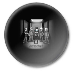 Значок с принтом Группа Evanescence в Тюмени,  металл | круглая форма, металлическая застежка в виде булавки | evanescence | альтернативный | готик | группа | джен маджура | исчезновение | метал | ню | рок | синий | тим маккорд | трой маклоухорн | уилл хант | хард | эванесенс | эми ли