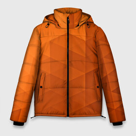 Мужская зимняя куртка 3D с принтом Orange abstraction в Тюмени, верх — 100% полиэстер; подкладка — 100% полиэстер; утеплитель — 100% полиэстер | длина ниже бедра, свободный силуэт Оверсайз. Есть воротник-стойка, отстегивающийся капюшон и ветрозащитная планка. 

Боковые карманы с листочкой на кнопках и внутренний карман на молнии. | Тематика изображения на принте: abstraction | geometry | polygon | абстракция | геометрия | грань | краски | кубик | кубики | линии | мозаика | полигоны | ребро | текстура | узор