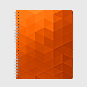 Тетрадь с принтом Orange abstraction в Тюмени, 100% бумага | 48 листов, плотность листов — 60 г/м2, плотность картонной обложки — 250 г/м2. Листы скреплены сбоку удобной пружинной спиралью. Уголки страниц и обложки скругленные. Цвет линий — светло-серый
 | abstraction | geometry | polygon | абстракция | геометрия | грань | краски | кубик | кубики | линии | мозаика | полигоны | ребро | текстура | узор