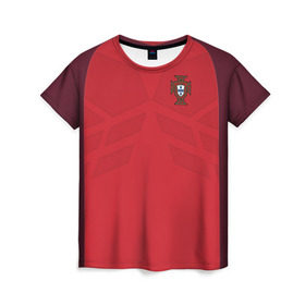 Женская футболка 3D с принтом Portugal 2018 в Тюмени, 100% полиэфир ( синтетическое хлопкоподобное полотно) | прямой крой, круглый вырез горловины, длина до линии бедер | confederation | cup | euro | portugal | world | европы | конфедераций | кубок | мира | португалия | чемпионат