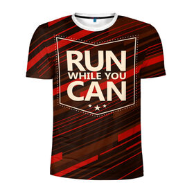 Мужская футболка 3D спортивная с принтом Мотивация в Тюмени, 100% полиэстер с улучшенными характеристиками | приталенный силуэт, круглая горловина, широкие плечи, сужается к линии бедра | Тематика изображения на принте: motivation | run | sport | бег | мотивация | спорт