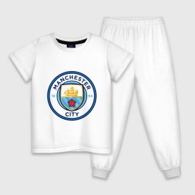 Детская пижама хлопок с принтом Manchester City в Тюмени, 100% хлопок |  брюки и футболка прямого кроя, без карманов, на брюках мягкая резинка на поясе и по низу штанин
 | Тематика изображения на принте: citi | city | manchester | siti | англия | болельщик | горожане | гостевая | манчестер | сити | фанат | форма | футбольная