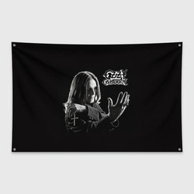 Флаг-баннер с принтом Оззи Осборн в Тюмени, 100% полиэстер | размер 67 х 109 см, плотность ткани — 95 г/м2; по краям флага есть четыре люверса для крепления | black sabbath | ozzy osbourne | оззи осборн