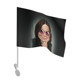 Флаг для автомобиля с принтом Оззи Осборн в Тюмени, 100% полиэстер | Размер: 30*21 см | black sabbath | ozzy osbourne | оззи осборн