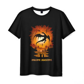 Мужская футболка 3D с принтом Драконы Imagine Dragons в Тюмени, 100% полиэфир | прямой крой, круглый вырез горловины, длина до линии бедер | Тематика изображения на принте: dragons | imagine | альтернативный | американская | бэн макки | группа | драгонс | дэн платцман | дэн рейнольдс | имеджин | инди | индирок | рок | уэйн сермон