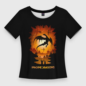 Женская футболка 3D Slim с принтом Драконы Imagine Dragons в Тюмени,  |  | dragons | imagine | альтернативный | американская | бэн макки | группа | драгонс | дэн платцман | дэн рейнольдс | имеджин | инди | индирок | рок | уэйн сермон