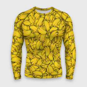 Мужской рашгард 3D с принтом Бананы в Тюмени,  |  | banana | vegan | банан | веган | желтый | паттерн | текстура | фрукт